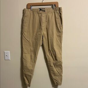 American Eagle Outfitters Men's Khaki Drawstring Jogger Pants